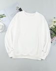 Solid Crew Neck Pullover Sweatshirt
