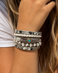 White Boho Multi Strand Wrap Bracelet