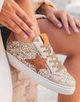 Armani Sequined Lace Up Sneakers