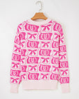 Western Bows & Horseshoes Long Sleeve Sweater