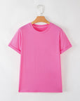 Solid Short Sleeve Crew Neck Tee