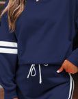 Varsity Stripe Pullover and Mini Skirt Set