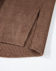 Solid Corduroy Button-Up Pocketed Shacket