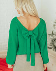 Raven Backless Bubble Sleeve Sweater