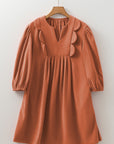 Yaranina Pleated Corduroy Mini Dress