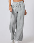 Solid Seam Drawstring Wide Leg Sweatpants