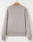 Western Aztec Embroidered Sleeve V-Neck Sweatshirt