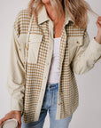 Nataly Corduroy Patchwork Flap Pocket Shacket