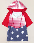 Americana Stars & Stripes Drawstring Hooded T-Shirt
