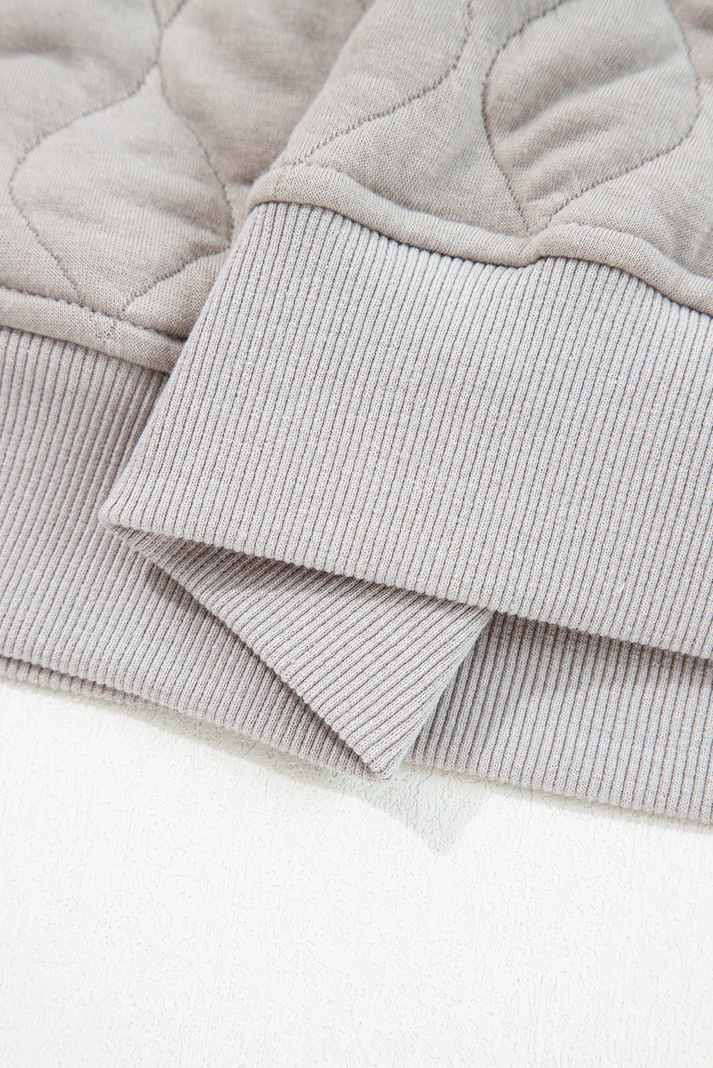 Gray Quilted Quarter Zip Plus Size Hoodie