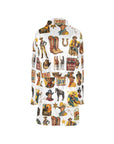Baha Ranch Vintage Cowboy Collage Western Women's Robe