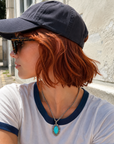 Ellipse Fashion Turquoise Pendant Necklace