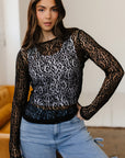 Leopard Sheer Mesh Long Sleeve Top