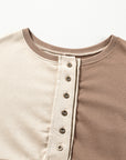 Colorblock Crewneck Henley Sweatshirt