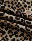 Leopard Contrast Stripe Buttoned V-Neck Shirt