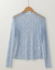 Adalynn Sheer Floral Lace Long Sleeve Top