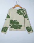Floral Wide Long Sleeve Sweater