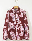Floral Puff Sleeve Collared Shirt