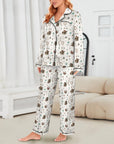 Baha Ranch Boots and Brands Western Christmas Long Satin Pajamas