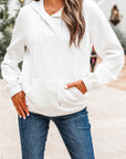 Cable Lattice Textured Kangaroo Pocket Hoodie