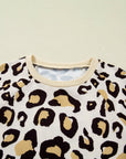 Leopard Long Sleeve T-Shirt Dress w/ Pockets