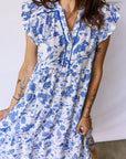 Floral Ruffle Tiered Midi Dress
