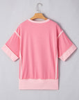 Katie Raw Seam High Low Side Split Top