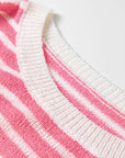 Plus Size Stripe Reverse Seam Colorblock Sweater