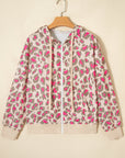 Leopard Zip-Up Hooded Sweatshirt