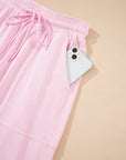 Solid Drawstring Elastic Waist Jogger Pants