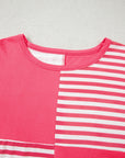 Stripe Patchwork Long Sleeve Tunic Top