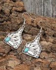 Turquoise Cow Tag Fashion Earrings WA110