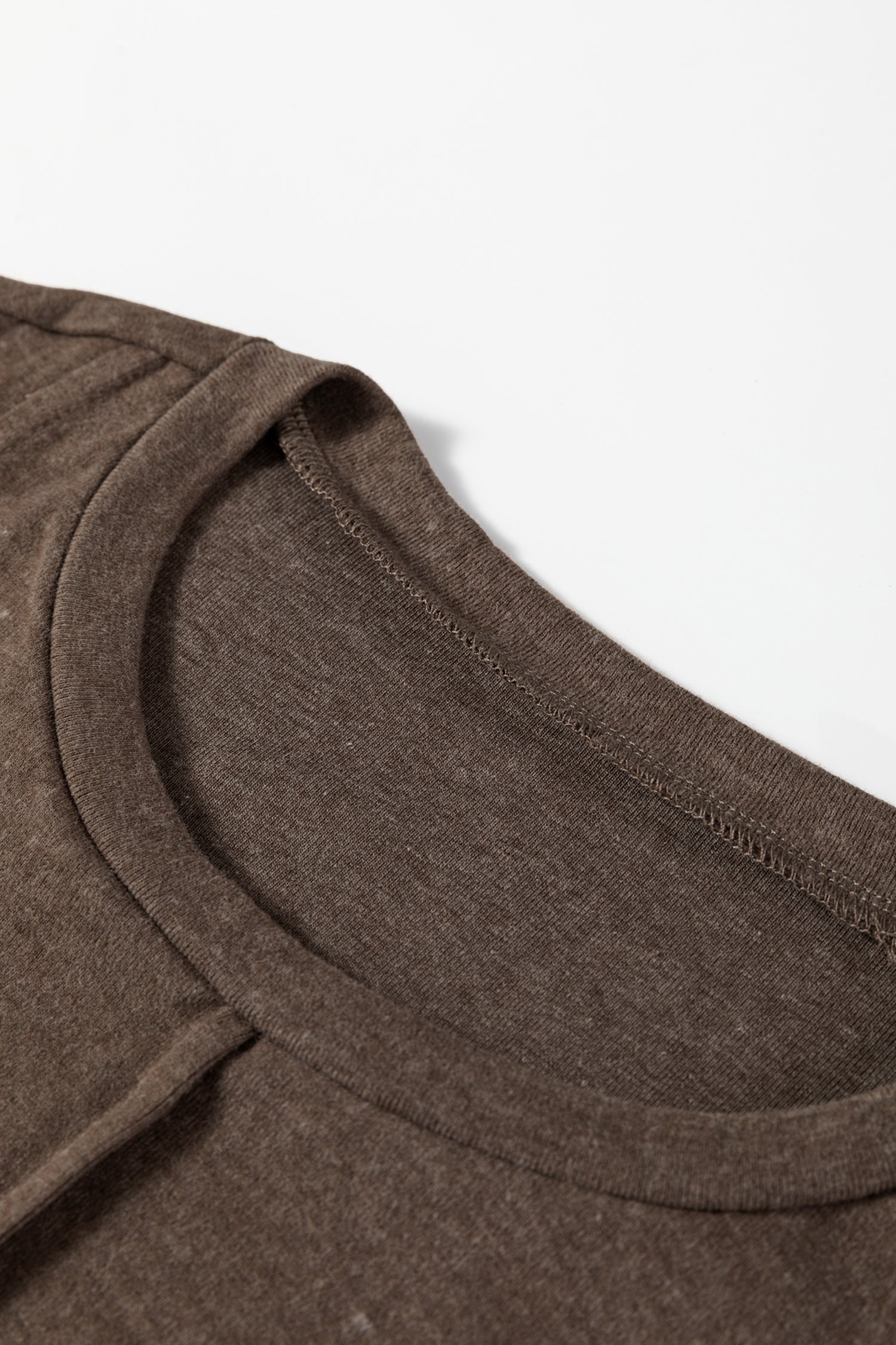 Solid Reverse Seam Crew Neck Long Sleeve Top