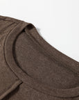Solid Reverse Seam Crew Neck Long Sleeve Top