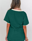 Colorblock Short Sleeve T-Shirt and Skort Set
