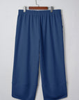 Plus Size Solid Asymmetrical Hem Capris Pants