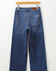 Denim High Waist Patch Pocket Straight Leg Jeans