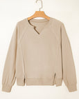 Ashley Sleeve Side Slit Sweatshirt