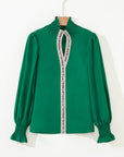 Everly Flounce Sleeve Trim Blouse