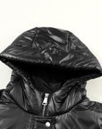 Solid Quilted Long Hooded Vest Coat