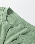 Solid V-Neck Raw Hem Long Sleeve Top