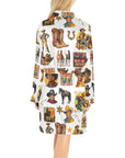 Baha Ranch Vintage Cowboy Collage Western Women's Robe