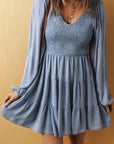 Aadhya Smocked Tiered Mini Dress