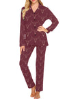 Burgandy Longhorn Women's Western Pajama Set
