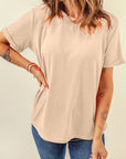 Solid Short Sleeve Crew Neck Tee