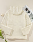 Fleece Zip Up Drawstring Hooded Pocketed Jacket