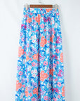 Floral High Waist Side Split Wrap Maxi Skirt
