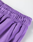 Solid Collared Top and Central Seam Pants Set