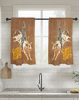 Rodeo Bullrider Window Curtains 28"x40" (2-Piece) Made in America