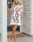 Halo Sleeve Loose Floral Dress
